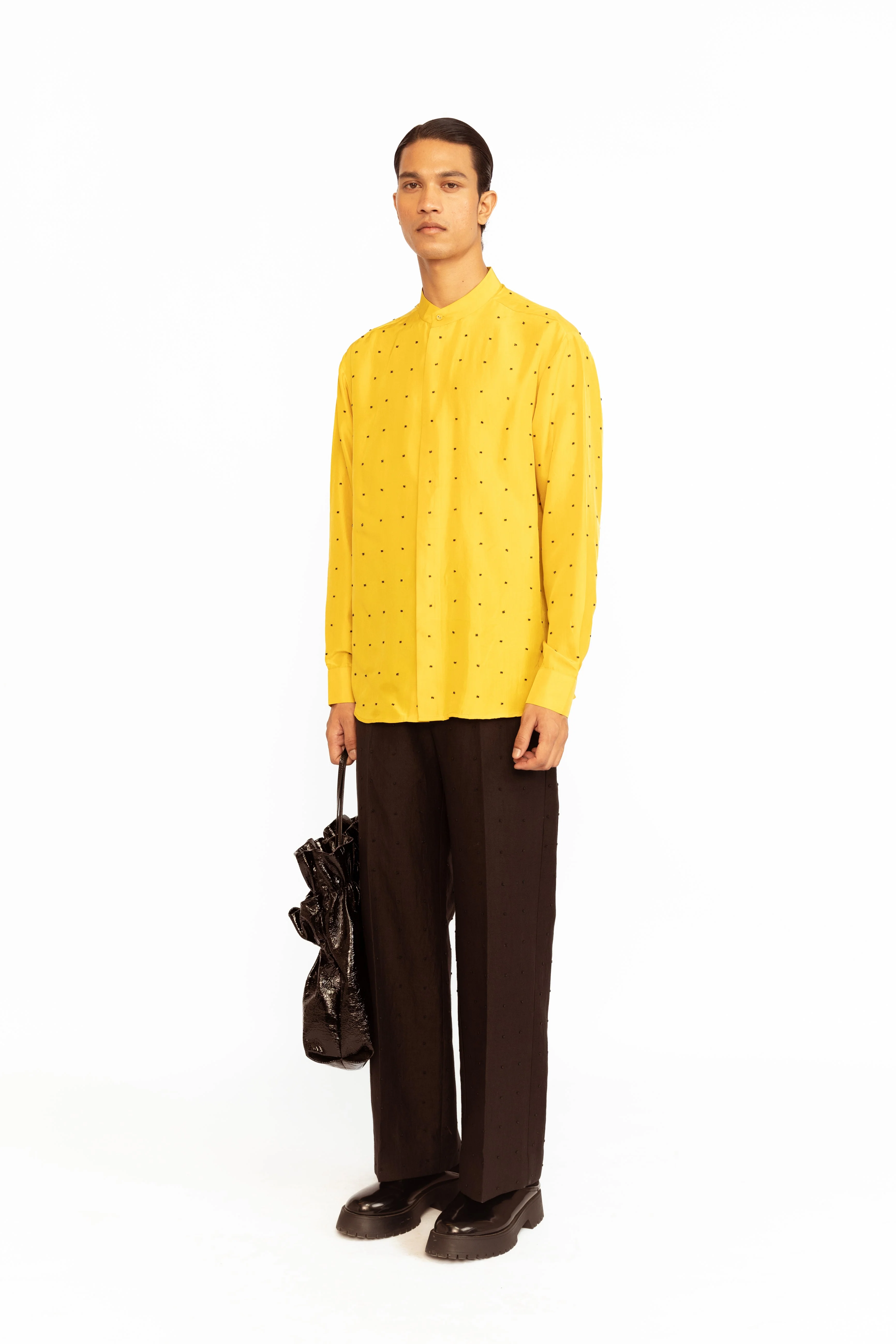 Angus Embroidered Silk Shirt - Image 3