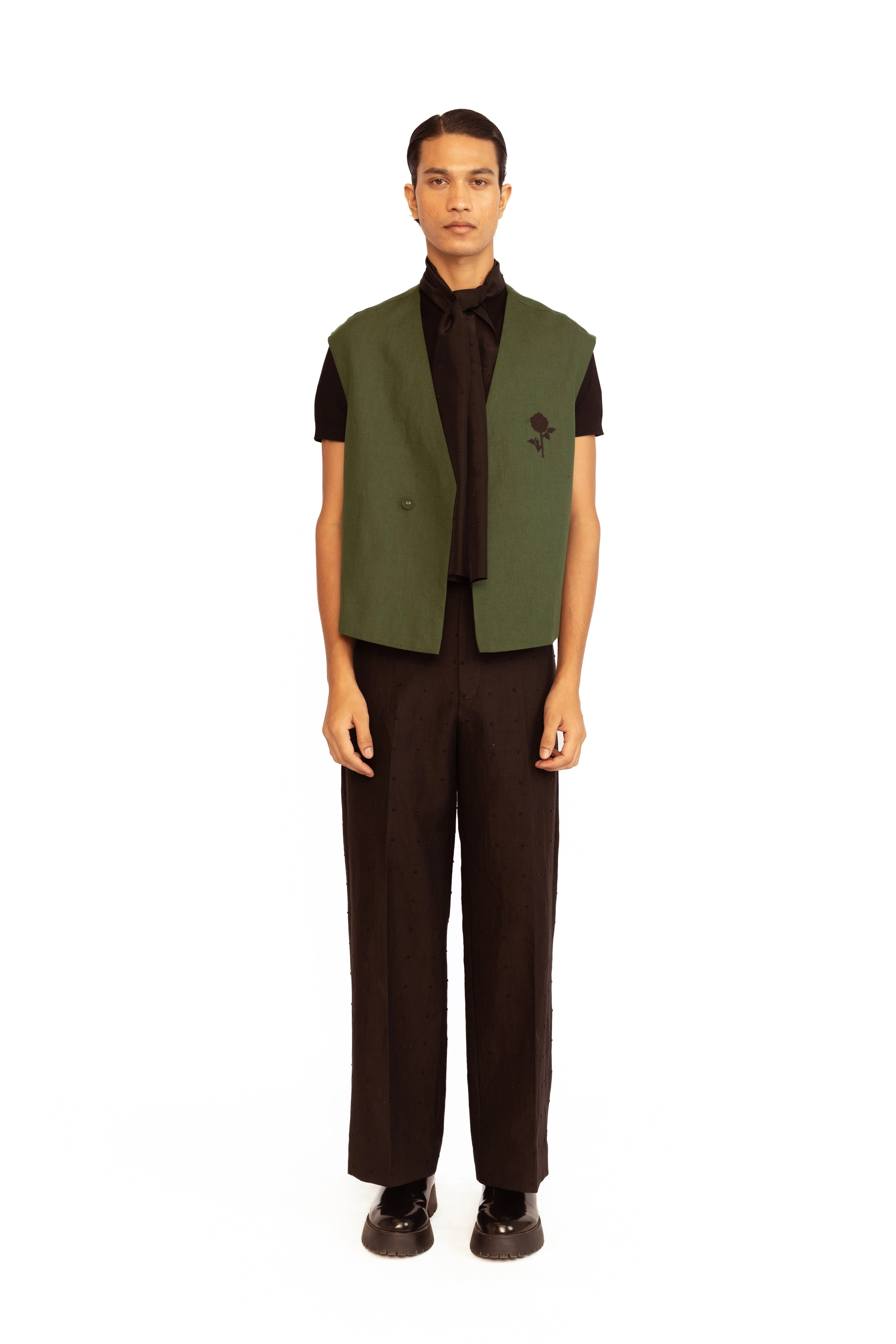 Archibald Waistcoat  - Olive Green - Image 3