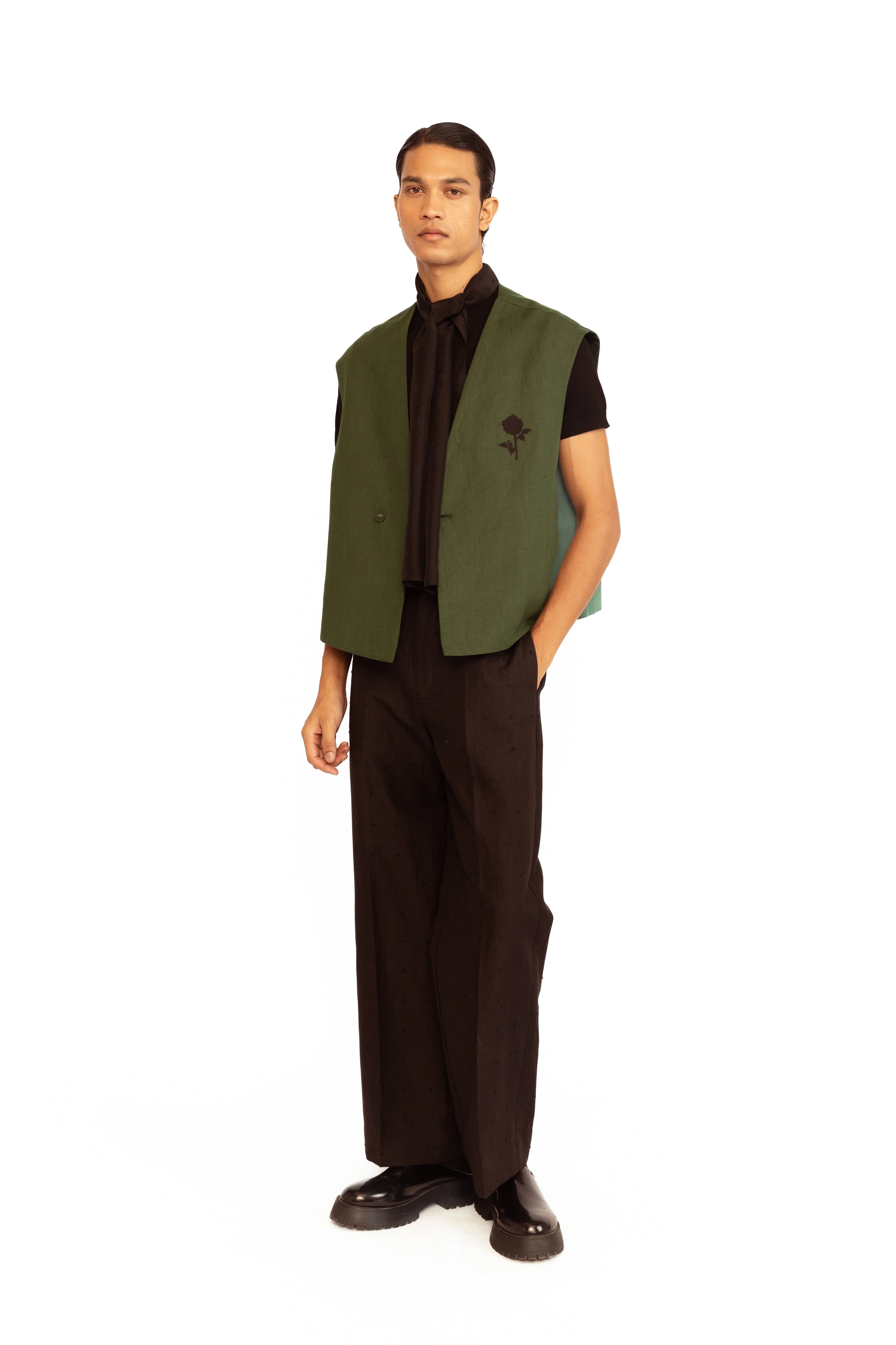 Archibald Waistcoat  - Olive Green - Image 4