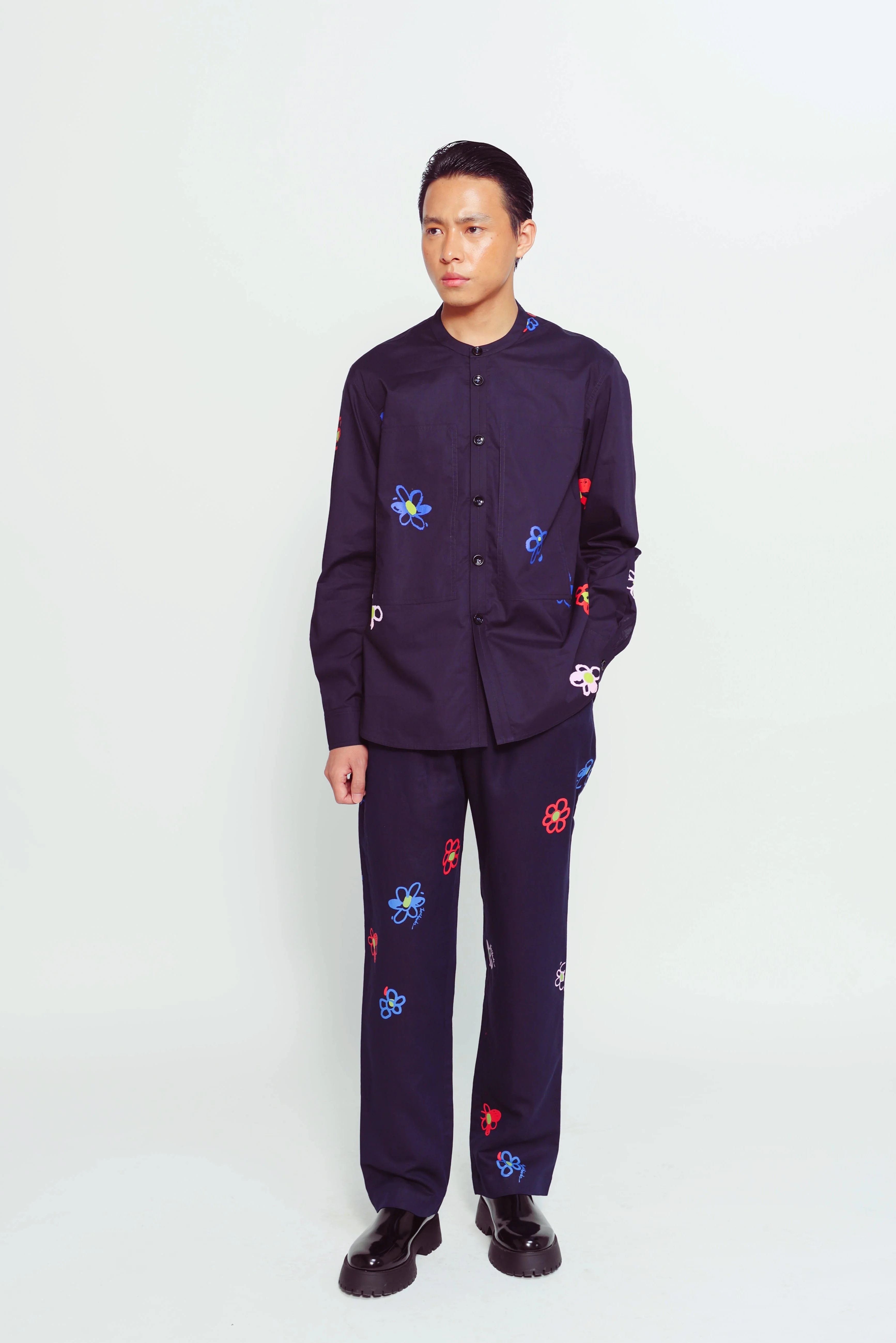Floral Linen Trousers - Image 3