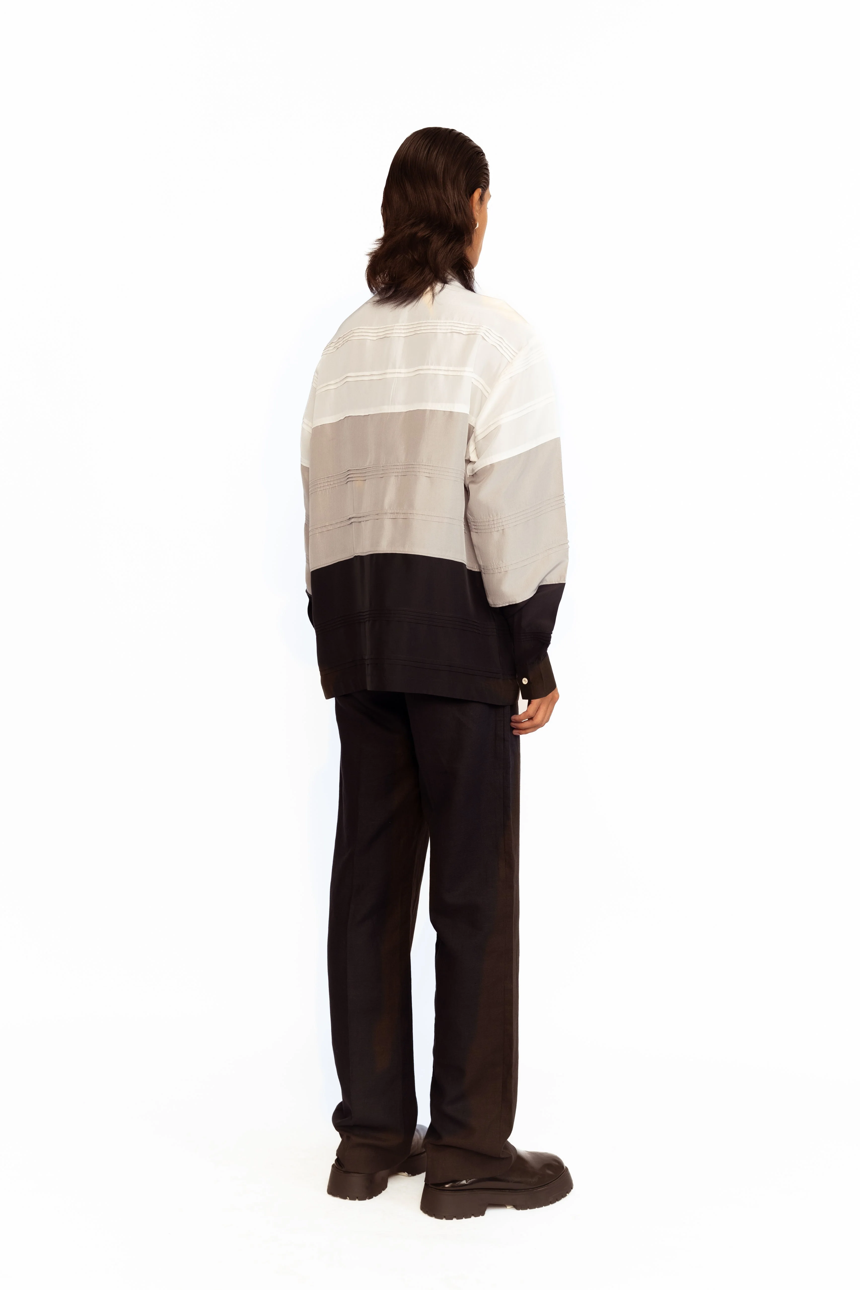 Asher Silk Shirt - Ivory, Silver & Black - Image 5