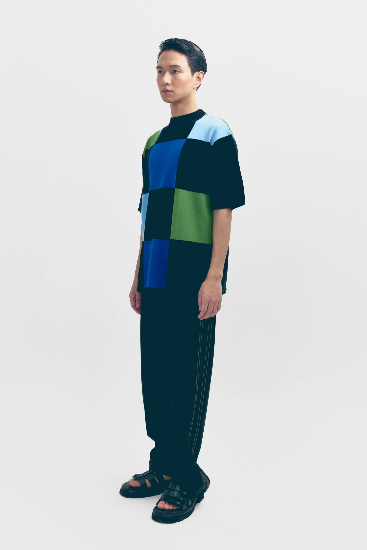 Checker Board Knit T-Shirt - Image 6