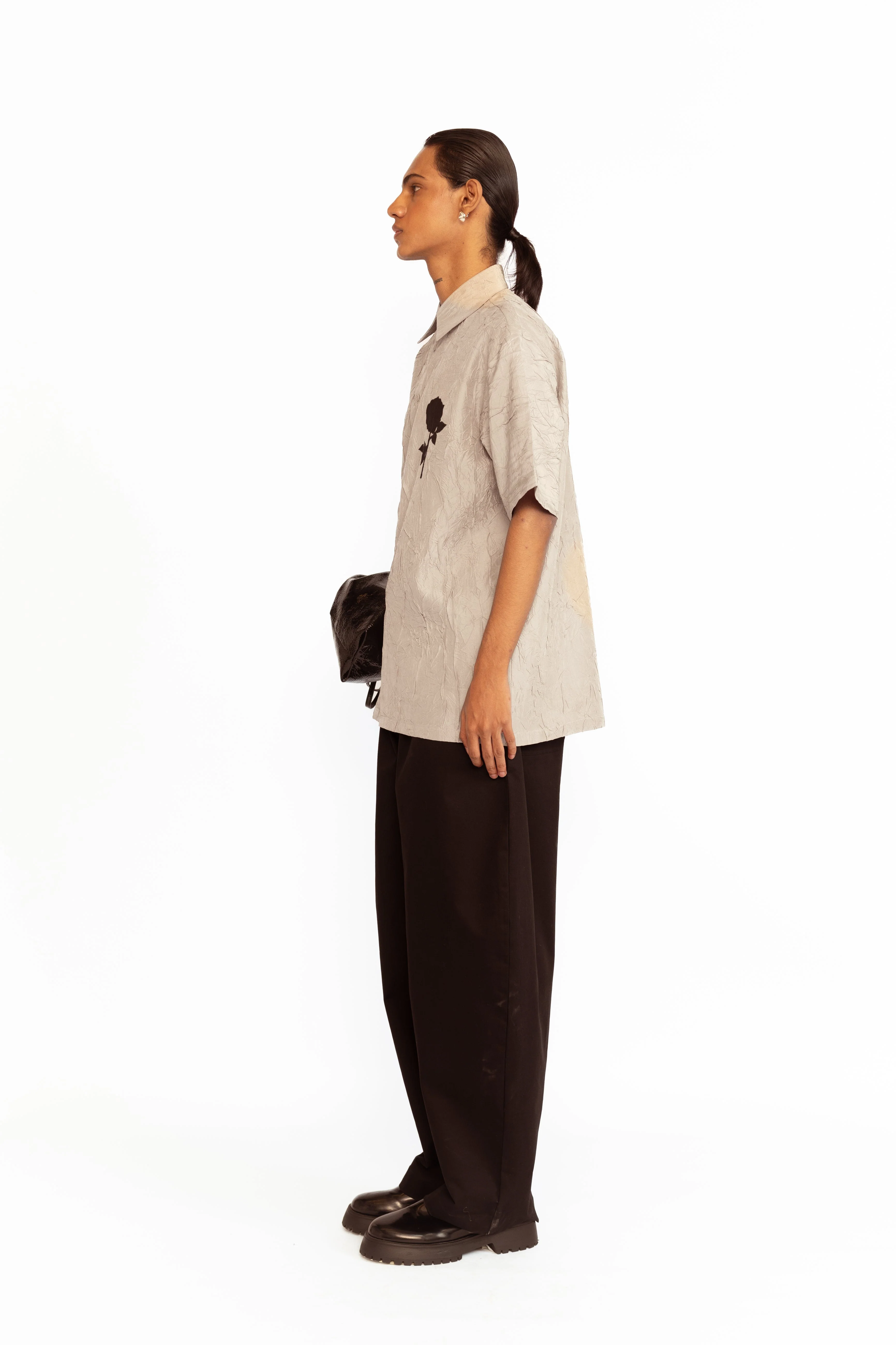 Oleander Applique Shirt - Silver - Image 4