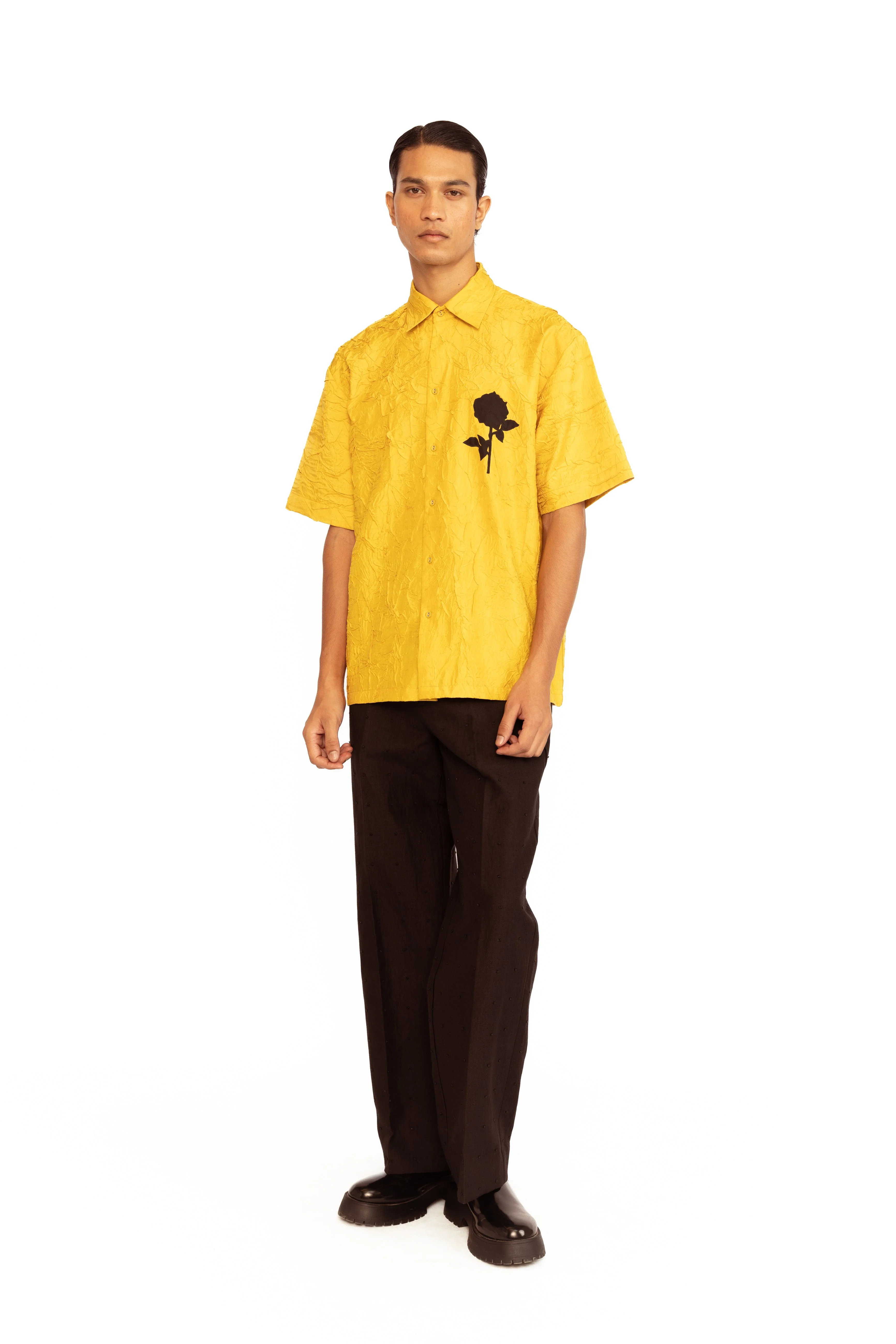 Oleander Applique Shirt - Yellow - Image 3