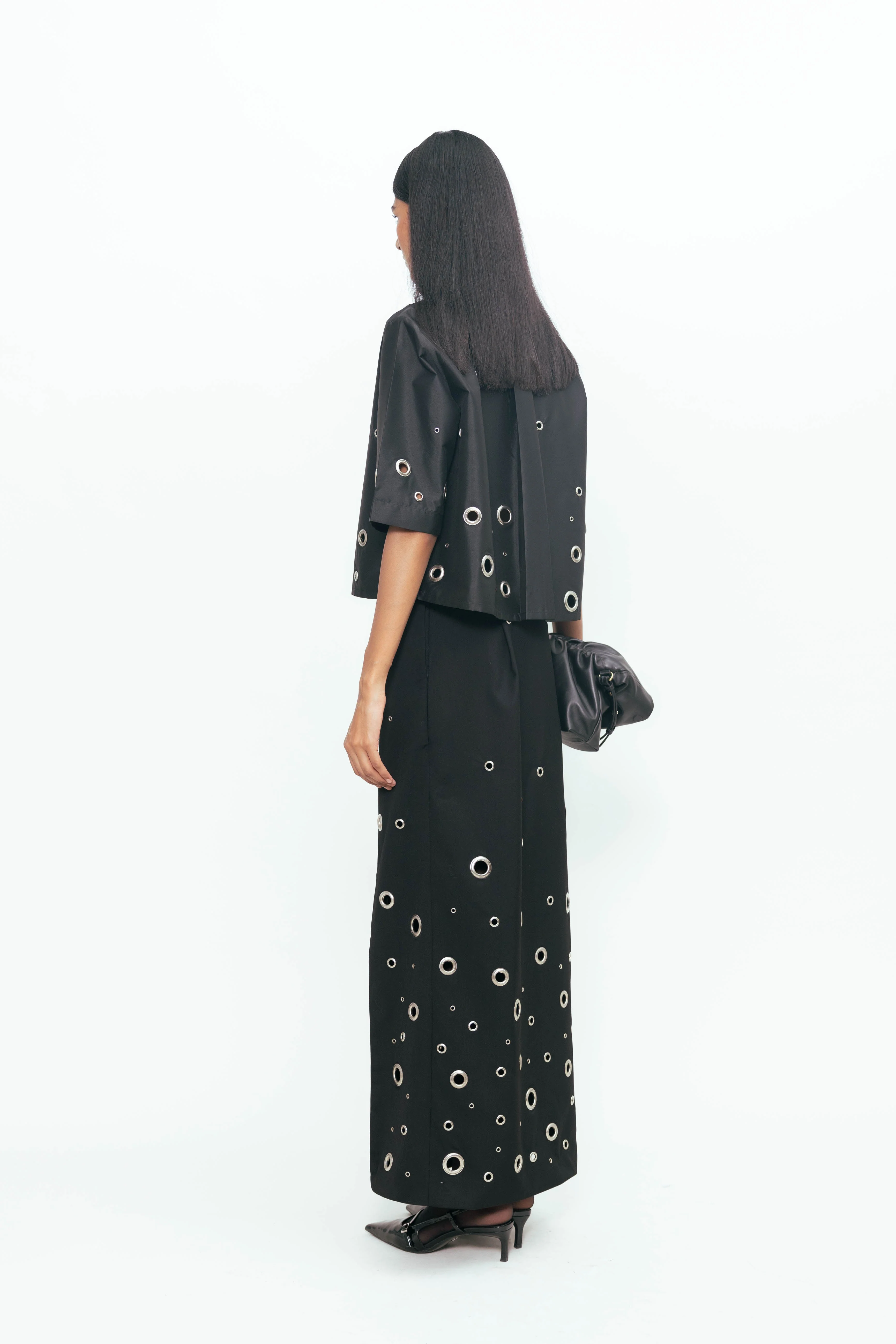 Guilia Rivetted Shirt - Black - Image 5