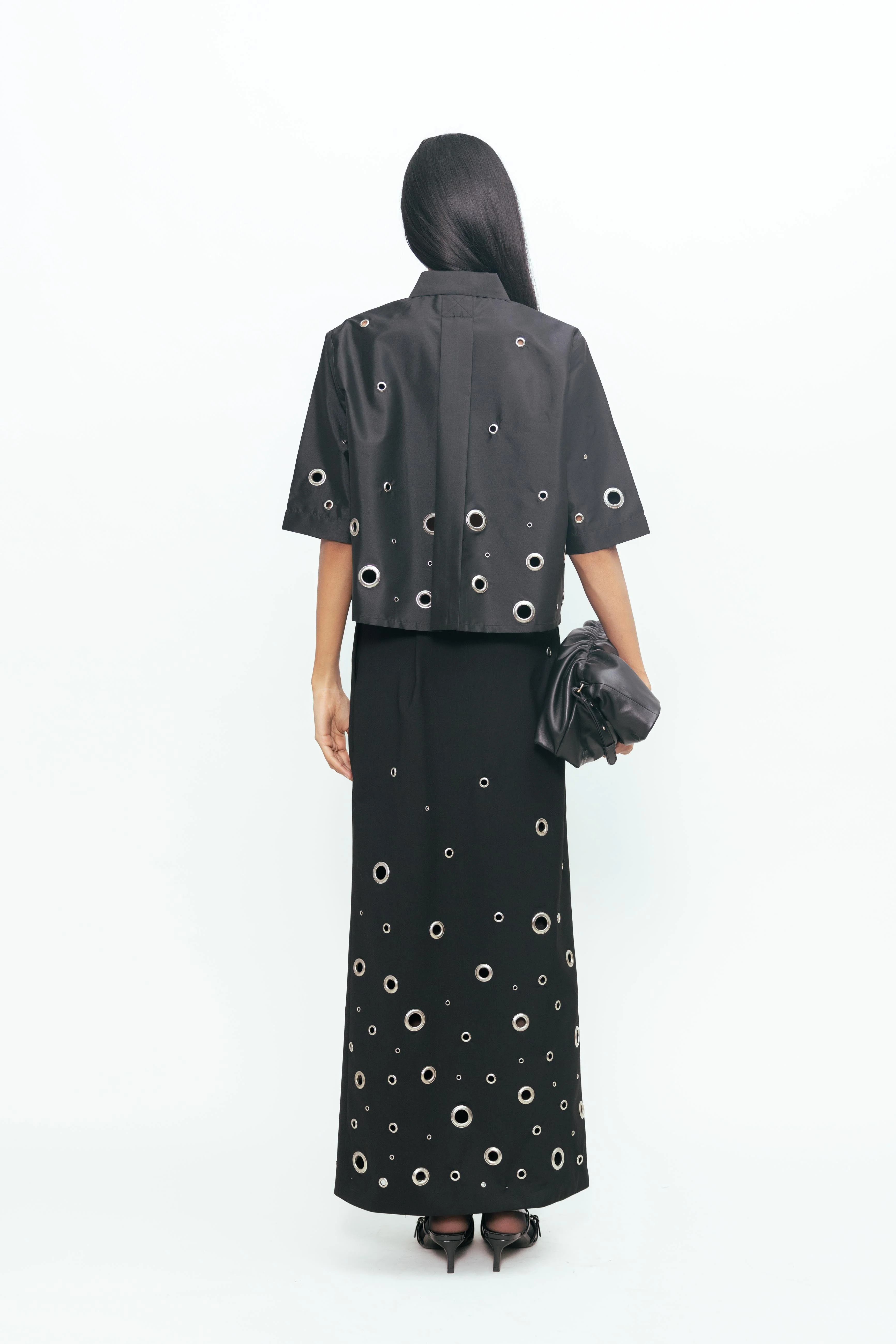 Guilia Rivetted Shirt - Black - Image 6